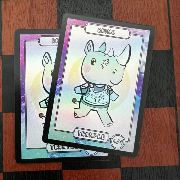 Foil Rhino MTG Token